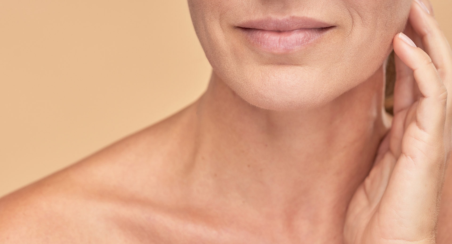 Woman's face and neck, to illustrate neck wrinkle treatments in Morpeth